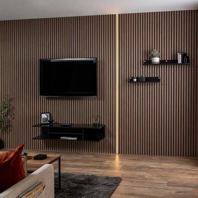 Walnut Acoustic Wall Panel 60 x 240cm