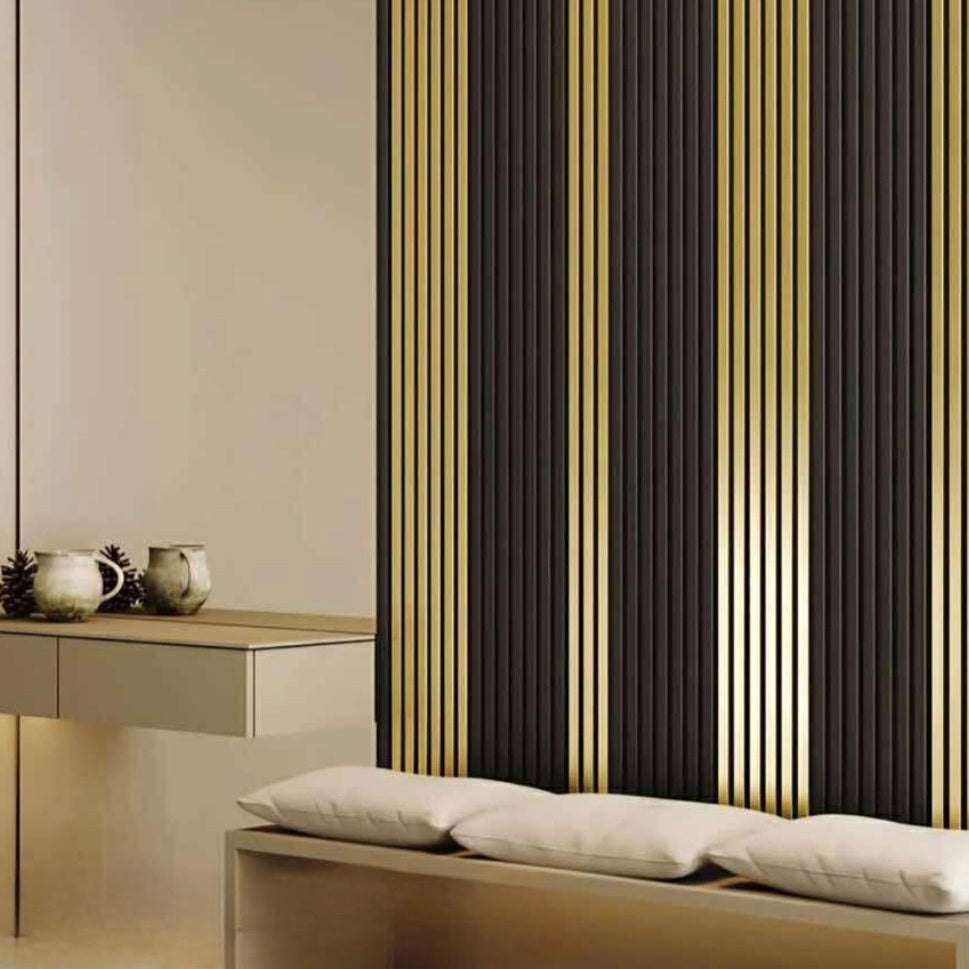 Shiny Metallic Gold Acoustic Wall Panels 60 x 240cm