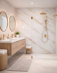 White Gold and Grey Vein Marble Effect Indoor PVC Wall Panel 60 x 240cm