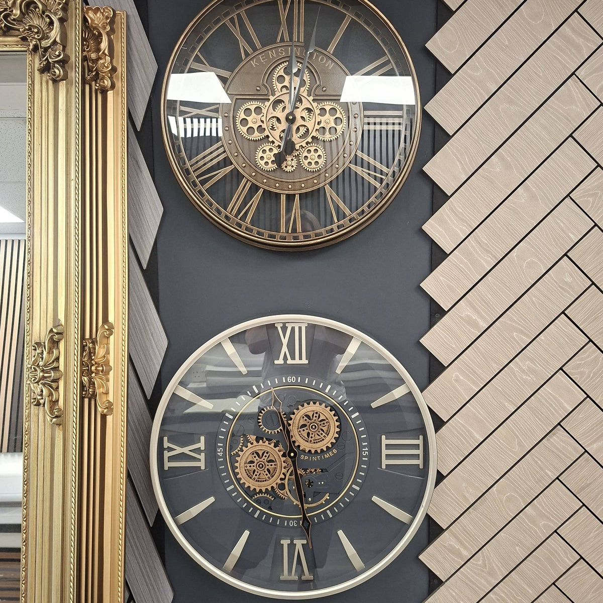 Whitewashed wood herringbone acoustic wall panels by AWS, Shadow Oak Chevron design, 60x240cm pack of 4.